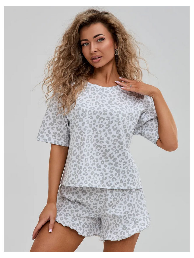 Пижама с футболкой оверсайз, хлопок